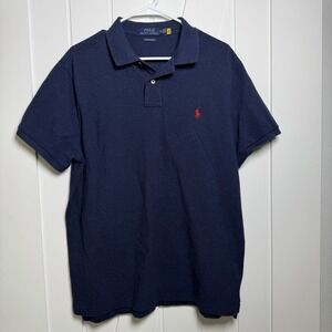 Polo Ralph Lauren Men's Custom Slim Fit Mesh Polo Blue Size XL 100% Cotton